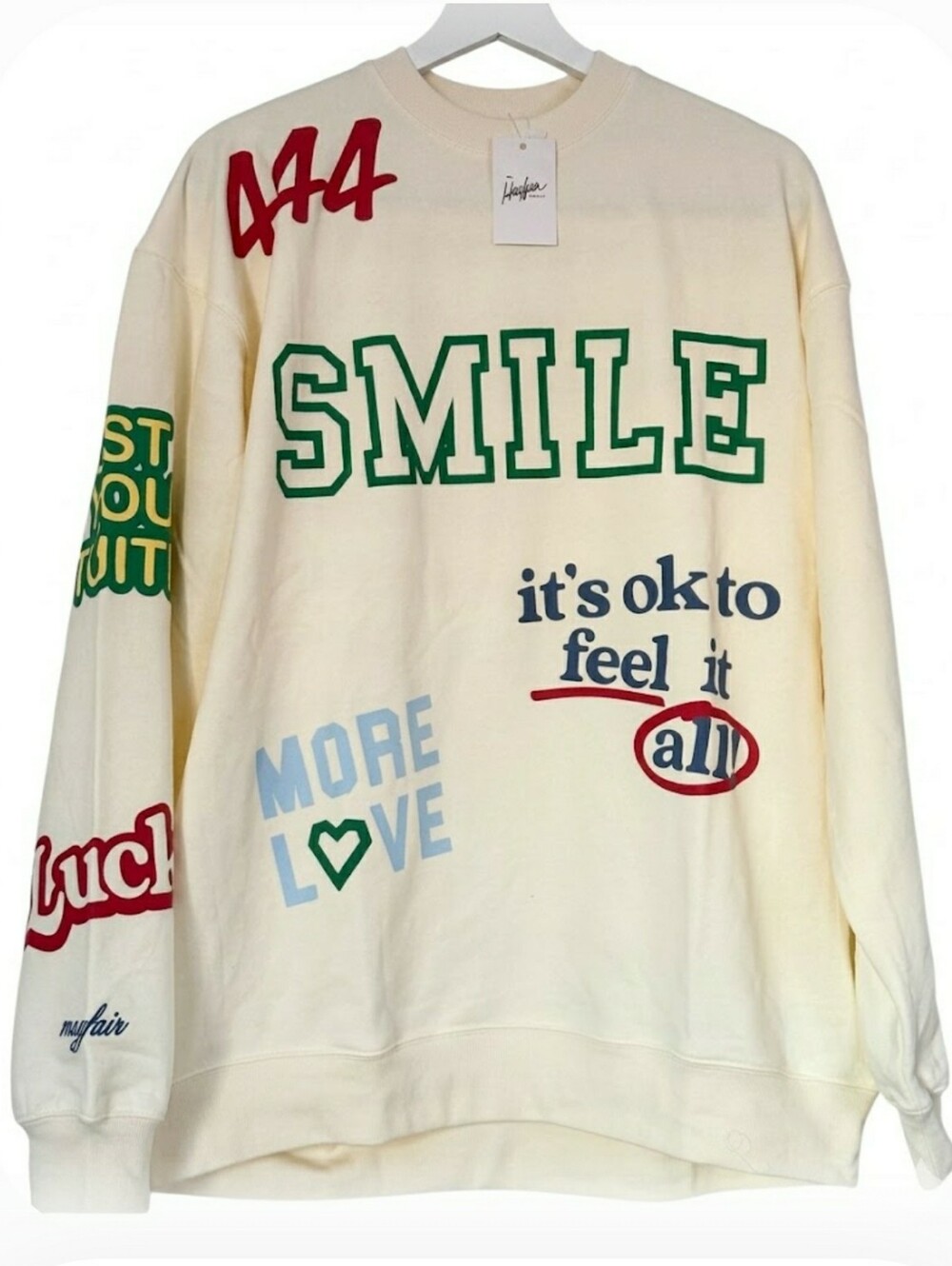 Mayfair Group Universe Has Your Back Oversize Sweatshirt 444 777 888  S/M New